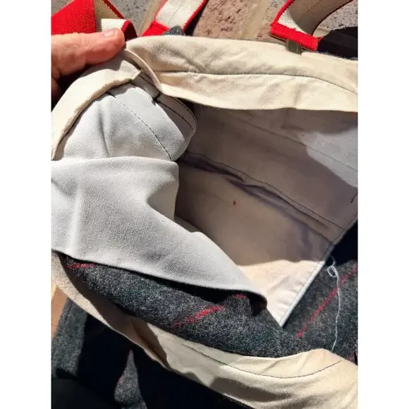 Vintage 1960s LL Bean Script Tag Heavy Wool Hunting Pants with Suspenders Stripe - Picture 11 of 16